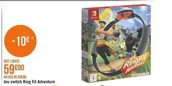 Géant Casino Jeu switch ring fit adventure offre
