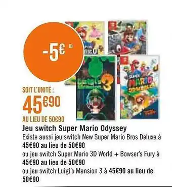 Géant Casino Jeu switch super mario odyssey offre
