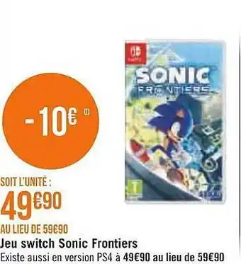 Géant Casino Jeu switch sonic frontiers offre