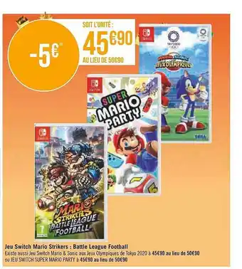 Géant Casino Jeu switch mario strikers : battle league football offre
