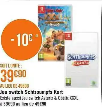 Géant Casino Jeu switch schtroumpfs kart offre