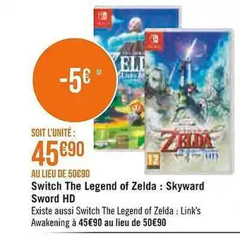 Géant Casino Switch the legend of zelda : skyward sword hd offre