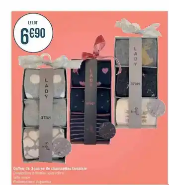 Coffret de 3 paires de chaussettes fantaisie