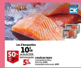 Auchan 2 pavés de truite offre