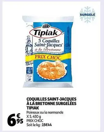 Auchan Coquilles saint-jacques à la bretonne surgelées tipiak offre