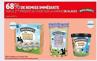 Auchan La gamme de glaces ben & jerry's offre