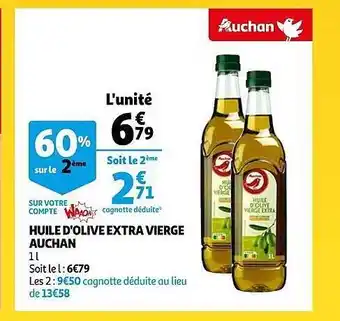 Auchan Huile d'olive extra vierge auchan offre