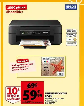 Auchan Imprimante xp 2155 epson offre