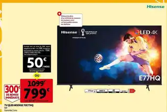 Auchan Tv qled hisense 70e77hq offre