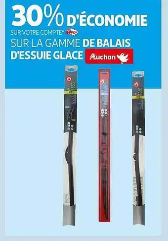 Auchan La gamme de balais d'essuie glace auchan offre