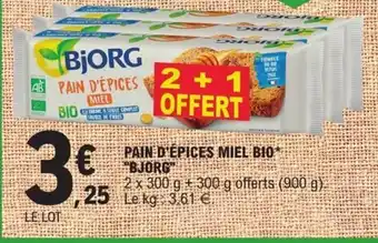 E.Leclerc Pain d'épices Miel Bio Bjorg offre