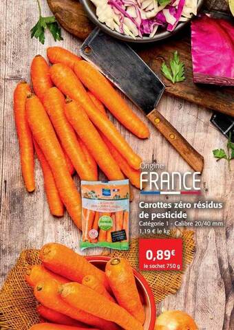 Colruyt Carottes zéro résidus de pesticide offre