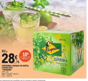 E.Leclerc Caïpirinha cachaça du brésil citron vert offre