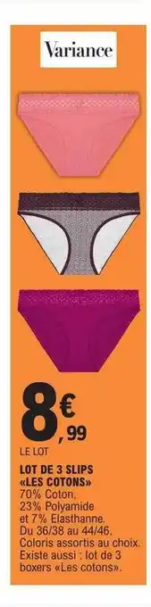 Lot de 3 slips