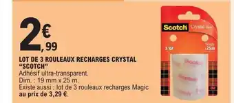 E.Leclerc Lot de 3 rouleaux recharges crystal offre