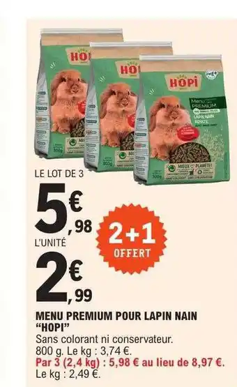 E.Leclerc Menu premium pour lapin nain offre