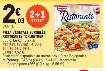 E.Leclerc Pizza végétale surgelée ristorante offre