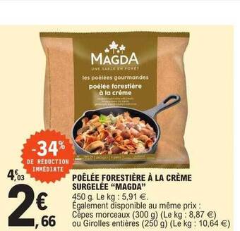 E.Leclerc Poêlée forestière à la crème surgelée offre