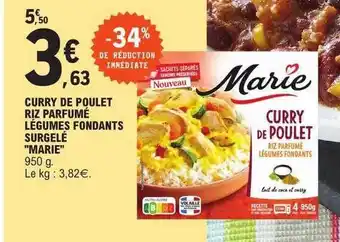E.Leclerc Curry de poulet riz parfumé légumes fondants surgelé offre