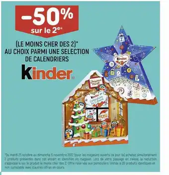 Leader Price Calendriers kinder offre