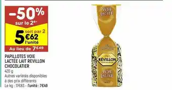 Leader Price Papillotes voie lactée lait révillon chocolatier offre