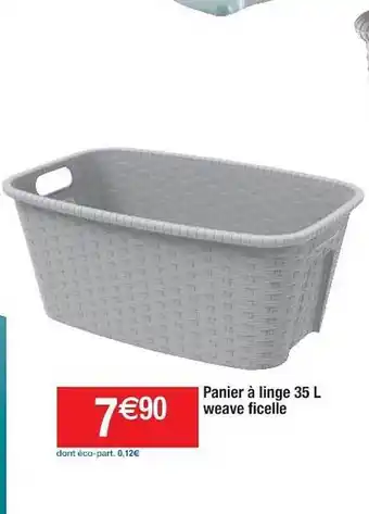 Cora x Carrefour Panier à linge 35l weave ficelle offre