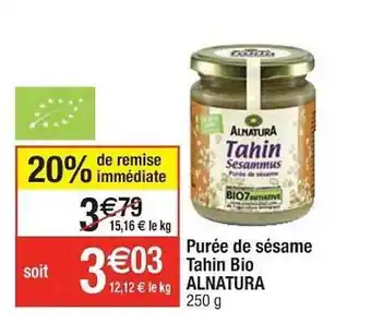 Purée de sésame tahin bio alnatura