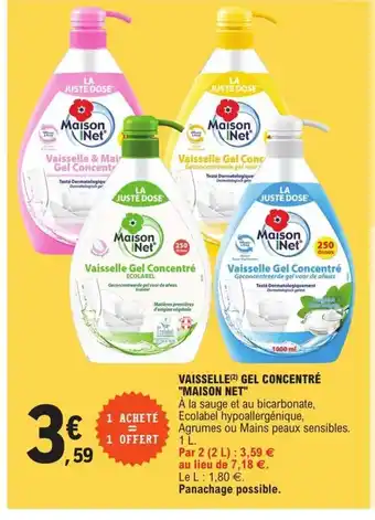 E.Leclerc Vaisselle Gel Concentré Maison Vert offre