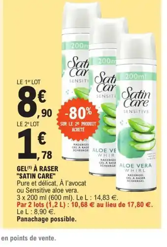E.Leclerc Gel a Raser Satin Care offre