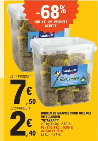 E.Leclerc Boules de Graisse Pour Oiseaux Vita Garden Vitakraft offre