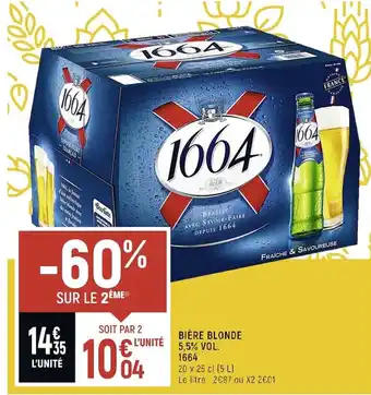 Spar Bière Blonde 5,5%vol 1664 offre