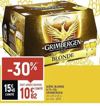 Spar Bière Blonde 6,7%vol Grimbergen offre