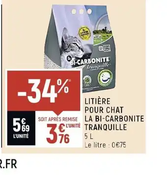 Litiere Pour Chat La Bicarbonite Tranquille