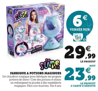 Hyper U Slime fabrique à potions magiques offre