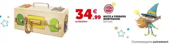 Hyper U Aloya boite a verrous montessori offre
