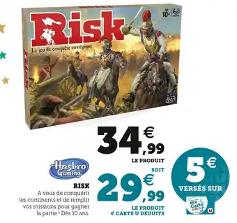 Hyper U Hasbro gaming risk offre