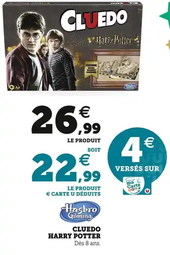 Hyper U Hasbro gaming cluedo harry potter offre