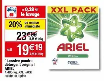 Migros Lessive en poudre ariel offre