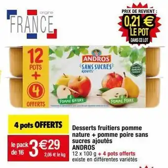 Migros Desserte andros offre