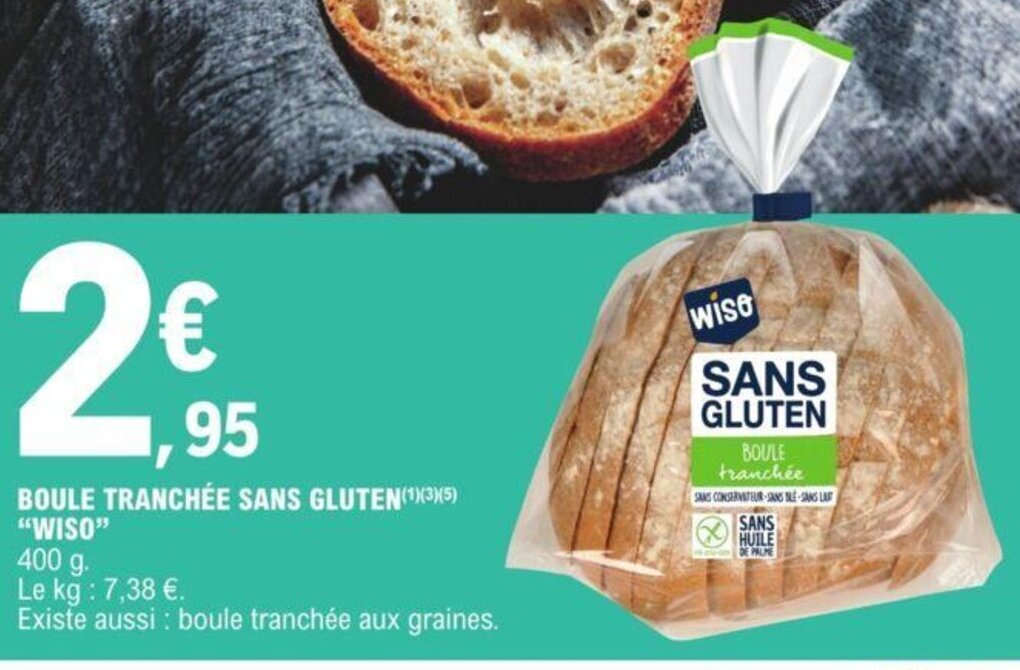 Promo Boule Tranchee Sans Gluten Wiso chez E.Leclerc