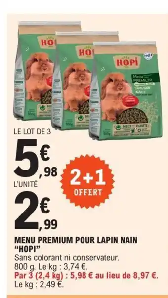 E.Leclerc Menu Premium Lapin Nains "Hopi" offre