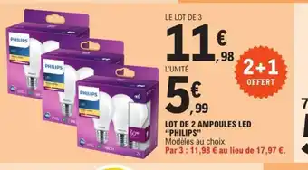 E.Leclerc Lot De 2 Ampoules Led "Philips" offre
