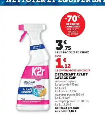Super U Detachant Avant Lavage K2R* offre