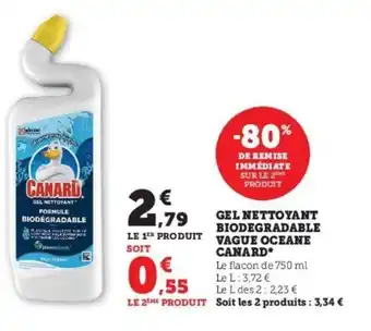 Super U Gel Nettoyant Biodegradable Vague Oceane Canard offre