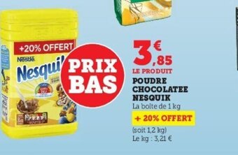 Super U Poudre Chocolatee Nesquik offre
