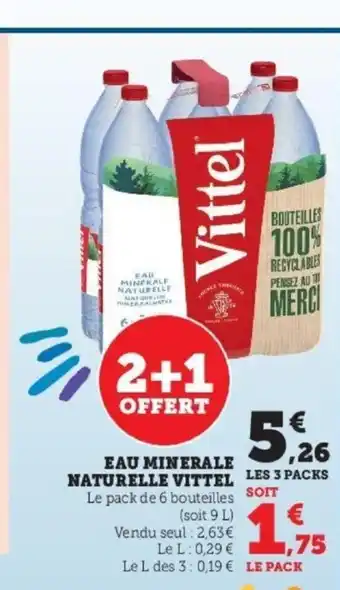 Super U Eau Minerale Naturelle Vittel offre
