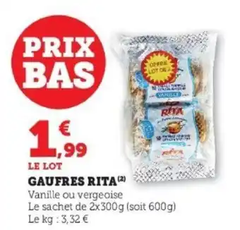 Super U Gaufres Rita offre