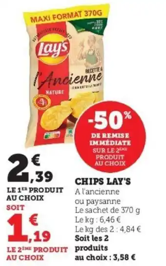 Super U Chips Lay's offre