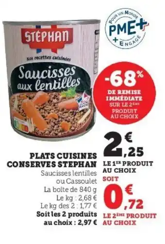 Super U Plats Cuisines Conserves Stephan offre
