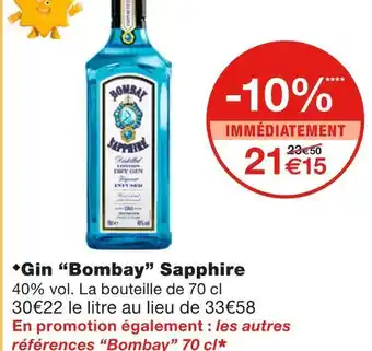 Monoprix Bombay gin sapphire offre